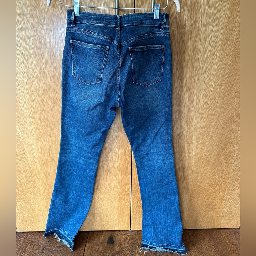 DL1961 Womens Bridget Blue Bootcut Frayed Hem High Bootcut Jeans 29